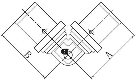 Diamond kolano zaprasowywane, podwójne, PEX-AL-PEX z mosiądzu 20x25 FZZ-006.20X25.KOL-2