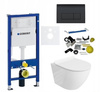 Zestaw stelaż podtynkowy Geberit do WC z przyciskiem Delta50 (czarny) + miska WC z deską Lavita S106