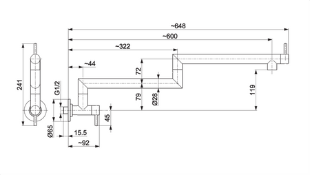 KFA bateria kuchenna przegubowa Duero Pot Filler, brushed rose gold PVD 6623-030-34