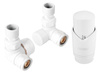 Ferro zestaw termostatyczny osiowy, biały + złączki CU fi15 i pex 16x2 ZTO30WH