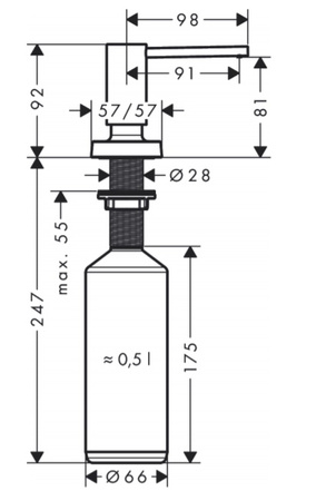 Hansgrohe dozownik płynu A71 40468000