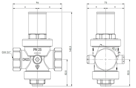 Afriso standardowy reduktor ciśnienia wody BPR 403, GW G1" 9040310