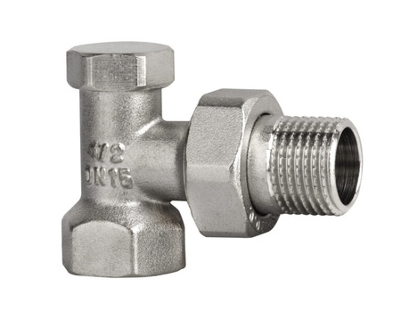Diamond zawór grzejnikowy kątowy niklowany odcinający 1/2" ART.65-1/2.OK