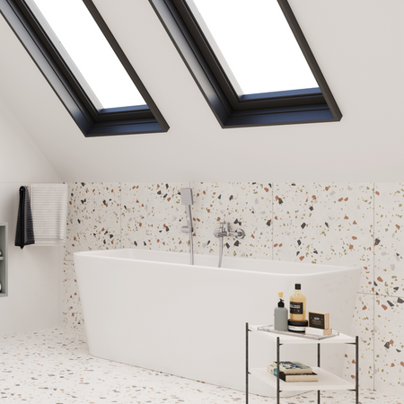 Invena bateria wannowa Bralos, chrom BW-07-001-A