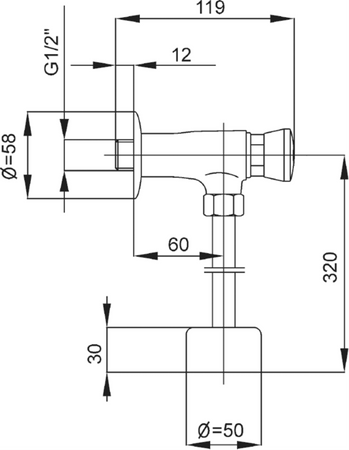 KFA zawór pisuarowy oszczędnościowy z otwarciem czasowym 183-000-00