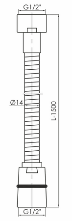 Stinnea wąż prysznicowy gładki PVC 150 cm, chrom 2519