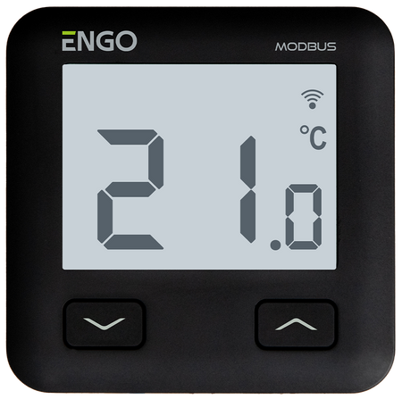 Engo regulator temperatury, MODBUS, 230V, internetowy, podtynkowy, Wi-Fi, czarny E10-MBUSB