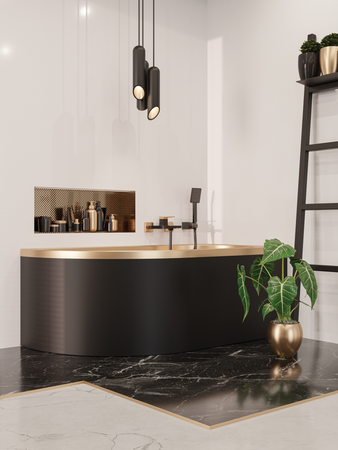 Invena bateria wannowa Midnight, czarny/rose gold BW-35-014-V