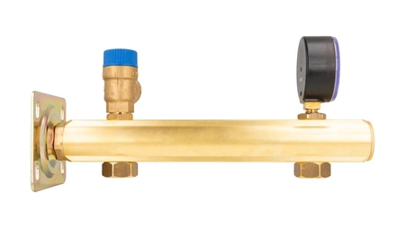 Afriso grupa bezpieczeństwa c.w.u. BSB, Nmax UDT 111,5 kW, z zaworem bezpieczeństwa MSW 6 bar, z przyłączem do naczynia przeponowego 9062000