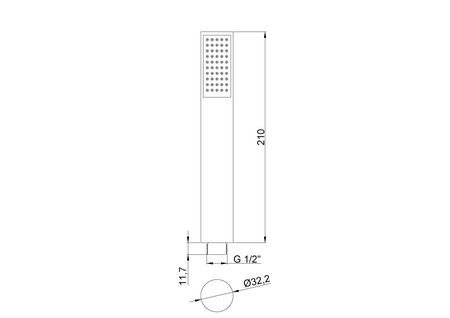 Invena słuchawka natryskowa 1f Siros, czarny AS-80-004-M