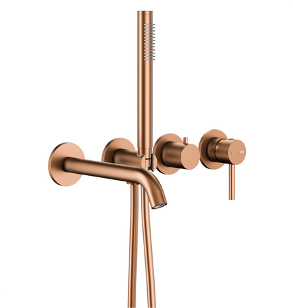 KFA zestaw wannowy podtynkowy z baterią 3-otworową 2-funkcyjną MOZA, brushed rose gold 5039-411-34