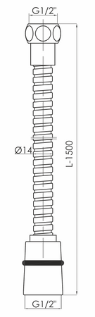 Stinnea wąż prysznicowy 150 cm, czarny 2564