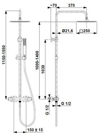 KFA deszczownia LOGON PREMIUM z baterią natryskową termostatyczną, chrom 5746-920-00