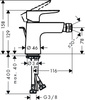 Hansgrohe jednouchwytowa bateria bidetowa Talis E z cięgłem 71720990