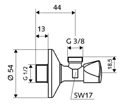 Schell zawór kątowy 1/2" x 3/8" SANLAND 970350000