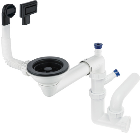 Deante syfon do zlewozmywaka granitowego 1-komorowego Space-Saver, nero ZXY_N949