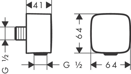 Hansgrohe przyłącze kątowe FixFit czarny mat 26457670