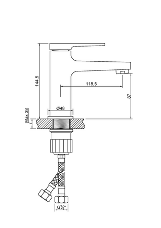 Invena bateria umywalkowa Midnight czarny/gold rose BU-35-014