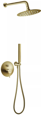Ferro zestaw natryskowy podtynkowy z deszczownią CIRICULUS, złoto szczotkowane BCK7PBG-SET1-S