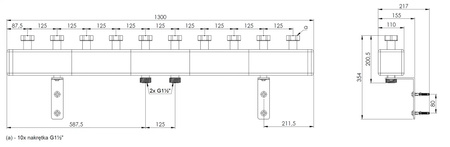 Afriso rozdzielacz KSV 125-5, do 70 kW, dla 5 obiegów 77313