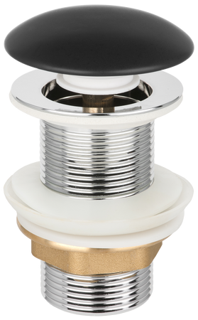 Invena ceramiczny korek click-clack bez przelewu, czarny półmat SC-B1-CBP-W