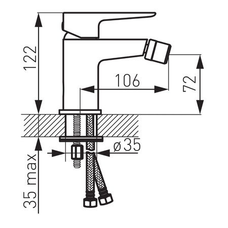 Ferro bateria bidetowa stojąca ADORE, chrom/biały BDR6