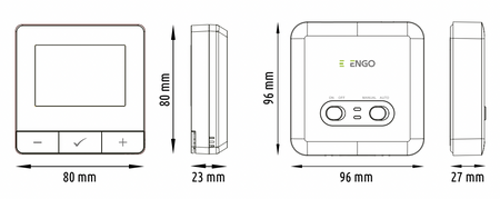 Engo regulator temperatury, programowany, bezprzewodowy, biały E7-RFW