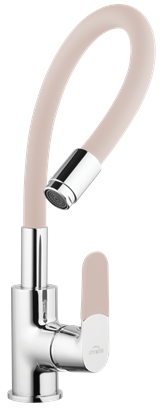 Invena bateria zlewozmywakowa JOGA z ruchomą wylewką, beżowa BZ-32-L03