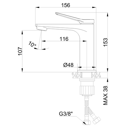Invena bateria umywalkowa Alonia, złoto szczotkowane BU-70-009-V