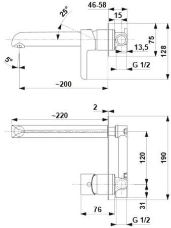 KFA bateria umywalkowa podtynkowa Angelit, chrom 4729-810-00