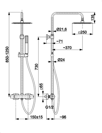 KFA deszczownia z baterią natryskową termostatyczną Logon Premium, brushed rose gold PVD 5746-920-34