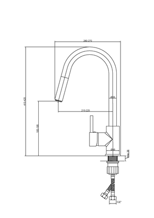 Invena bateria kuchenna z wyciąganą wylewką Elia, czarny BZ-89-W04-C