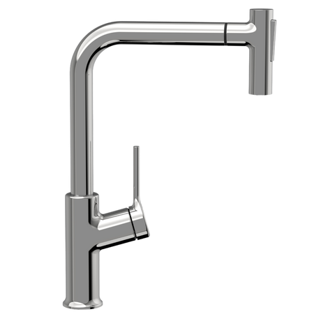 Invena bateria kuchenna z wyciąganą wylewką Farsala, chrom BZ-40-L01-S