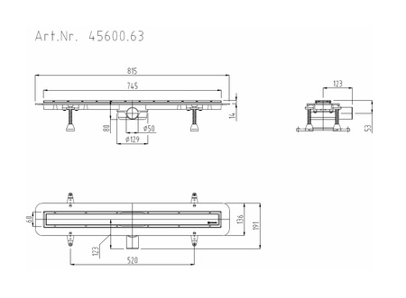 Kessel odpływ liniowy Linearis Compact 750mm 45600.63