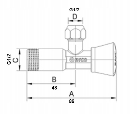 Arco zawór grzybkowy, kątowy, 1/2x1/2 Zenit Z0912