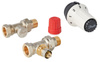 Danfoss zestaw termostatyczny - głowica Panda RAS-C + zawór termostatyczny prosty RA-N + zawór odcinający prosty RLV-S 013G5164