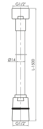 Stinnea wąż prysznicowy PVC 150 cm, srebrny 2513