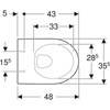 Geberit lejowa, krótka, wisząca miska WC Selnova Compact Rimfree 500.349.01.1
