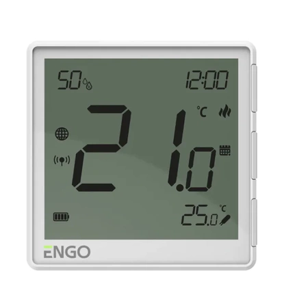 Engo natynkowy, akumulatorowy, internetowy regulator temperatury ZigBee, biały EONE-BATW