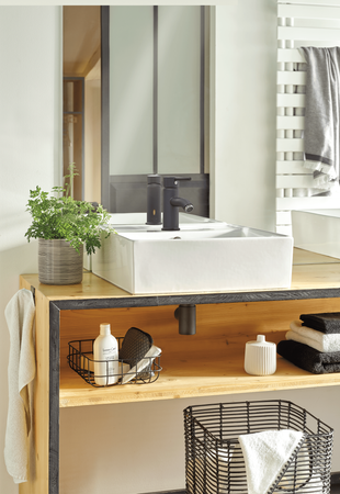 Wirquin syfon umywalkowy butelkowy, bez spustu, niski, czarny mat 30722857