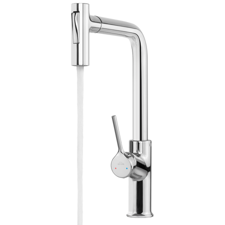 Invena bateria kuchenna z wyciąganą wylewką Farsala, chrom BZ-40-L01-S