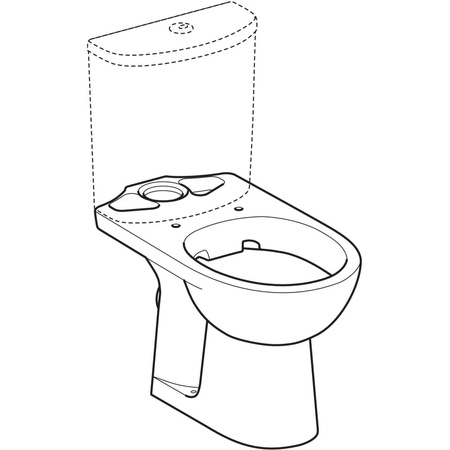 Geberit stojąca miska WC Selnova do spłuczki nasadzanej, lejowa, odpływ poziomy, Rimfree 500.283.01.5