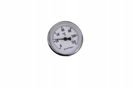 Afriso termometr bimetaliczny BiTh 80, fi 80 mm, 0÷120°C, L 100 mm, G1/2", ax, kl. 2 63808