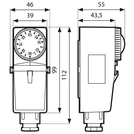 Afriso termostat przylgowy BRC, 20÷90°C, nastawa zewnętrzna 6740100