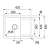 Franke zlewozmywak jednokomorowy Orion OID 611-62 onyx tectonite 114.0286.441