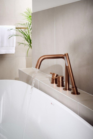 KFA bateria wannowa stojąca 4-otworowa Moza, brushed rose gold PVD 5035-210-34