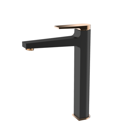 Invena bateria umywalkowa wysoka Midnight, czarny/rose gold BU-35-W14-V