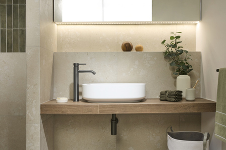 KFA bateria umywalkowa nablatowa Moza, gun metal grey PVD 5032-612-61