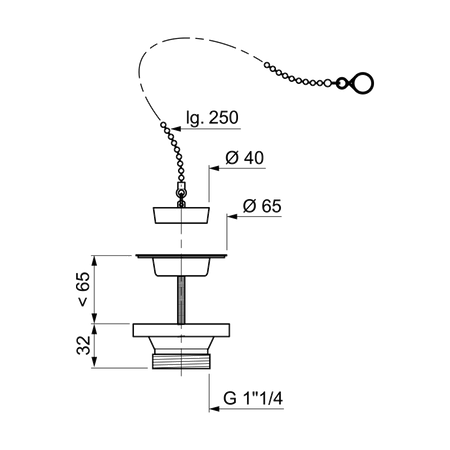 Wirquin spust umywalkowy z korkiem z łańcuszkiem 32740005