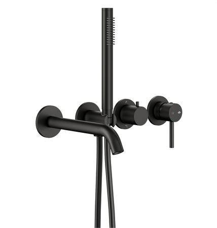 KFA zestaw wannowy podtynkowy z baterią 3-otworową 2-funkcyjną MOZA, czarny 5039-411-81